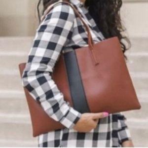 Vince camuto pebbled vegan leather tote shoulder bag new